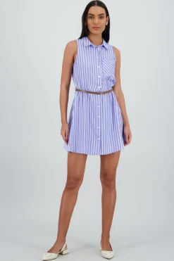 Shasa Sleeveless Mini Shirt Dress