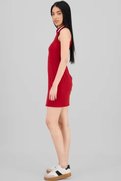 Shasa Sleeveless Polo Neck Mini Dress
