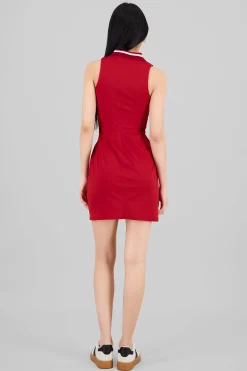 Shasa Sleeveless Polo Neck Mini Dress