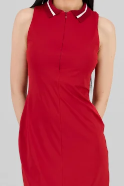 Shasa Sleeveless Polo Neck Mini Dress