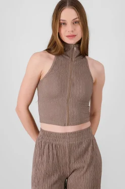 Shasa Sleeveless Polo Neck Top