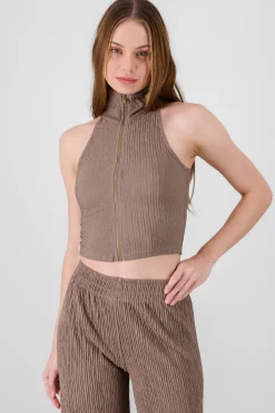 Shasa Sleeveless Polo Neck Top