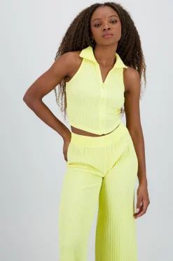 Shasa Sleeveless Polo Neck Top