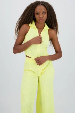 Shasa Sleeveless Polo Neck Top