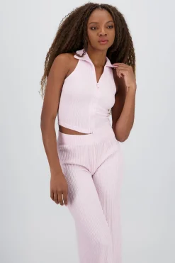 Shasa Sleeveless Polo Neck Top