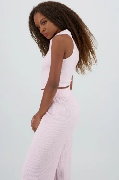 Shasa Sleeveless Polo Neck Top