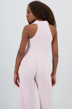 Shasa Sleeveless Polo Neck Top