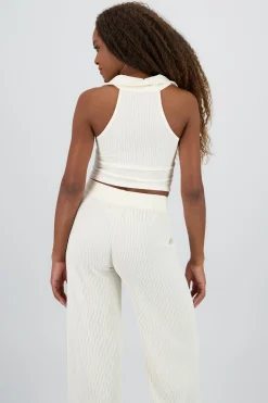 Shasa Sleeveless Polo Neck Top