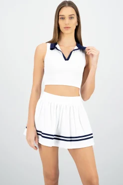Shasa Sleeveless Polo Neck Top