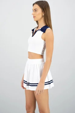 Shasa Sleeveless Polo Neck Top