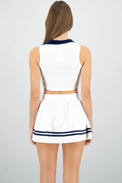 Shasa Sleeveless Polo Neck Top