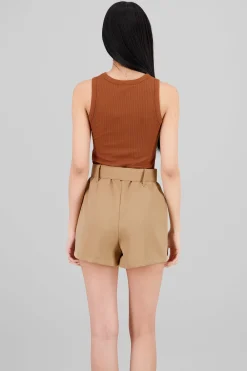 Shasa Sleeveless Ribbed Crew Neck Bodysuit