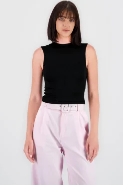 Shasa Sleeveless Ribbed Thin Top