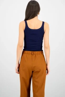 Shasa Sleeveless Round-Neck Ribbed Top