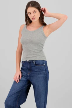 Shasa Sleeveless Round-Neck Ribbed Top