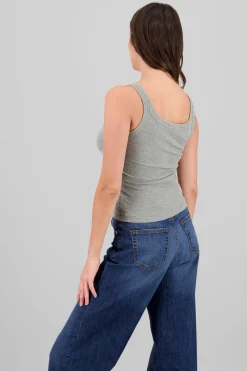 Shasa Sleeveless Round-Neck Ribbed Top