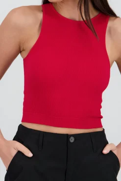 Shasa Sleeveless Seamless Round Neck Top