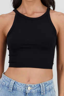 Shasa Sleeveless Seamless Round Neck Top