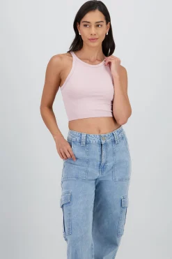 Shasa Sleeveless Seamless Round Neck Top