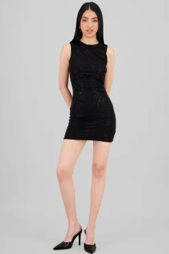 Shasa Sleeveless Sparkly Mini Dress