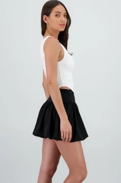 Shasa Sleeveless Top with Draped Neckline