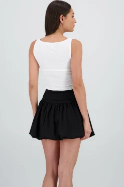Shasa Sleeveless Top with Draped Neckline