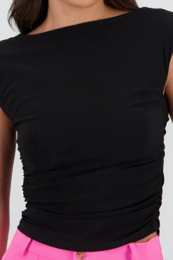 Shasa Sleeveless Top with Ruched Detail