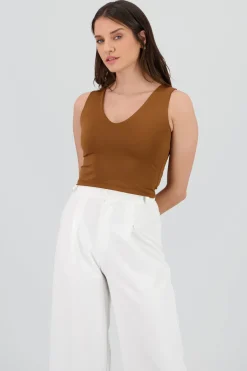 Shasa Sleeveless V Neck Top