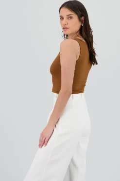 Shasa Sleeveless V Neck Top