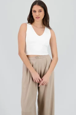 Shasa Sleeveless V Neck Top