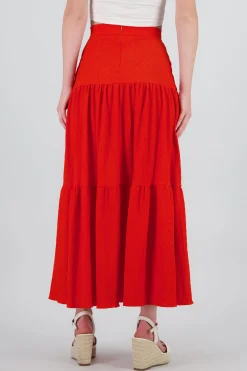 Shasa Slit and Ruffle Maxi Skirt