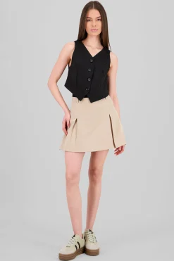 Shasa Slit Detail Mini Skirt
