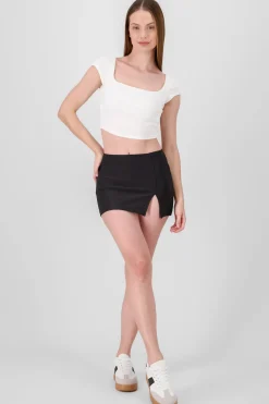 Shasa Slit Detailed Mini Skirt