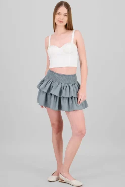 Shasa Smock Ruffle Mini Skirt