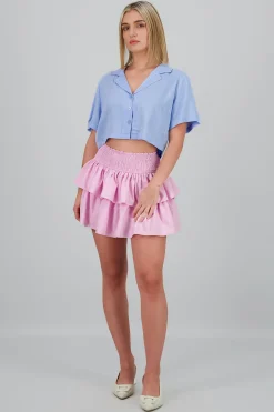 Shasa Smock Ruffle Mini Skirt