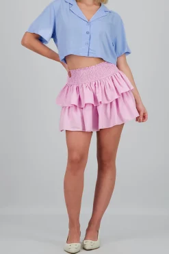 Shasa Smock Ruffle Mini Skirt