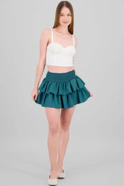 Shasa Smock Ruffle Mini Skirt