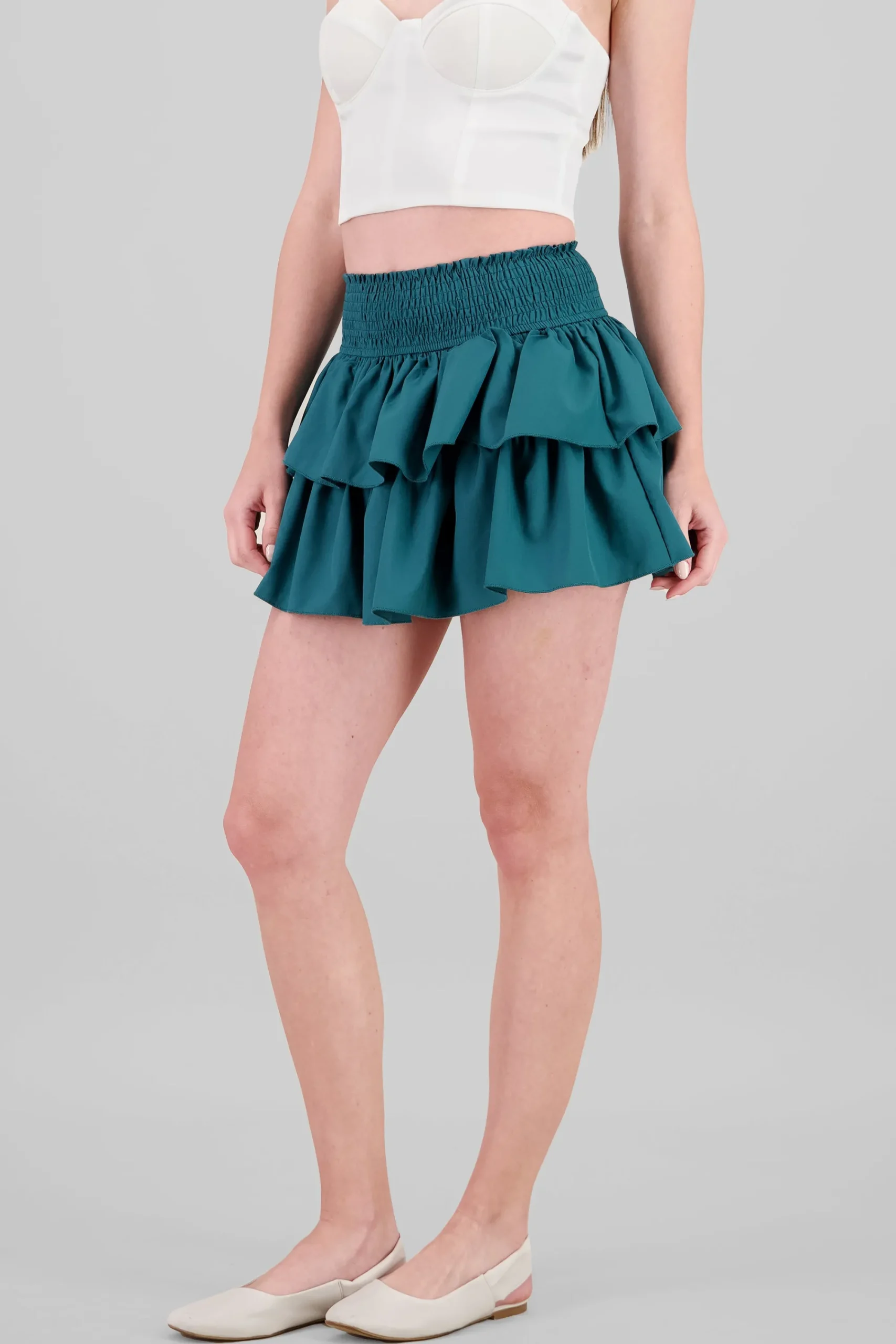 Shasa Smock Ruffle Mini Skirt