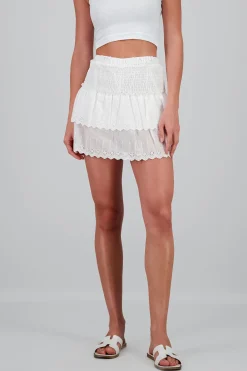 Shasa Smocked Eyelet Skort