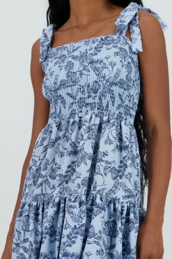Shasa Smocked Mini Dress with Straps