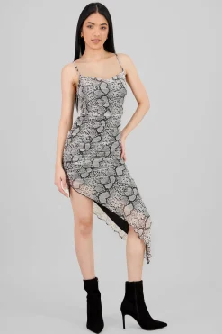 Shasa Snake Print Mesh Dress
