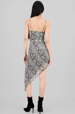 Shasa Snake Print Mesh Dress