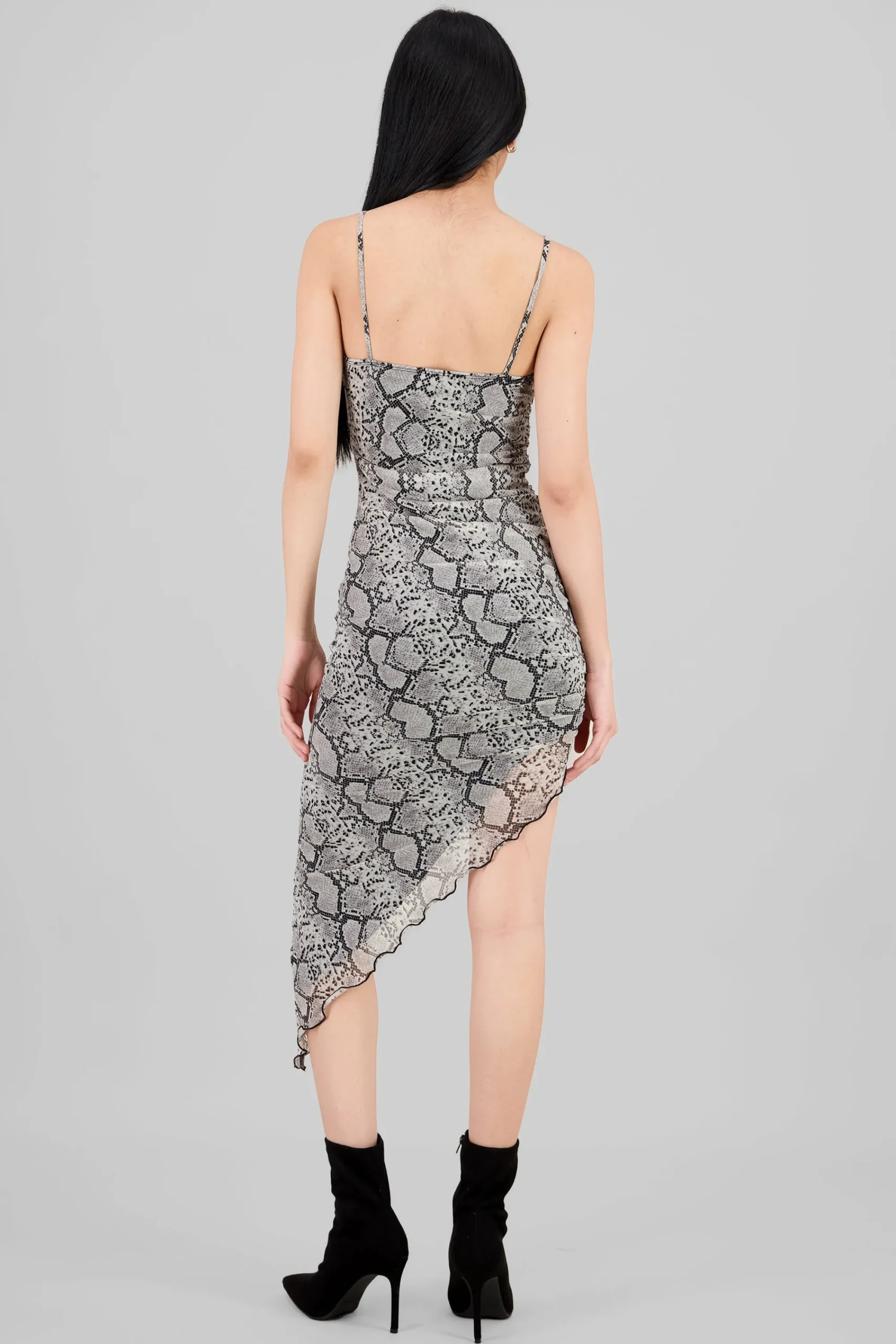 Shasa Snake Print Mesh Dress