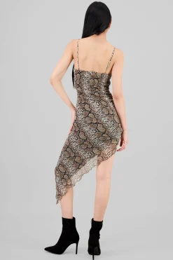 Shasa Snake Print Mesh Dress