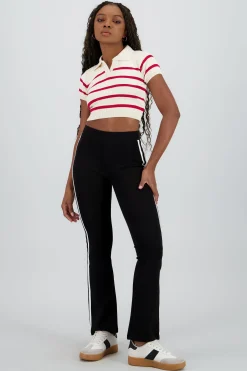 Shasa Soft Flare Pants with Stripes