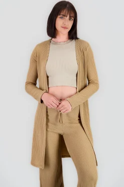 Shasa Soft Ribbed Long Sleeve Cardigan