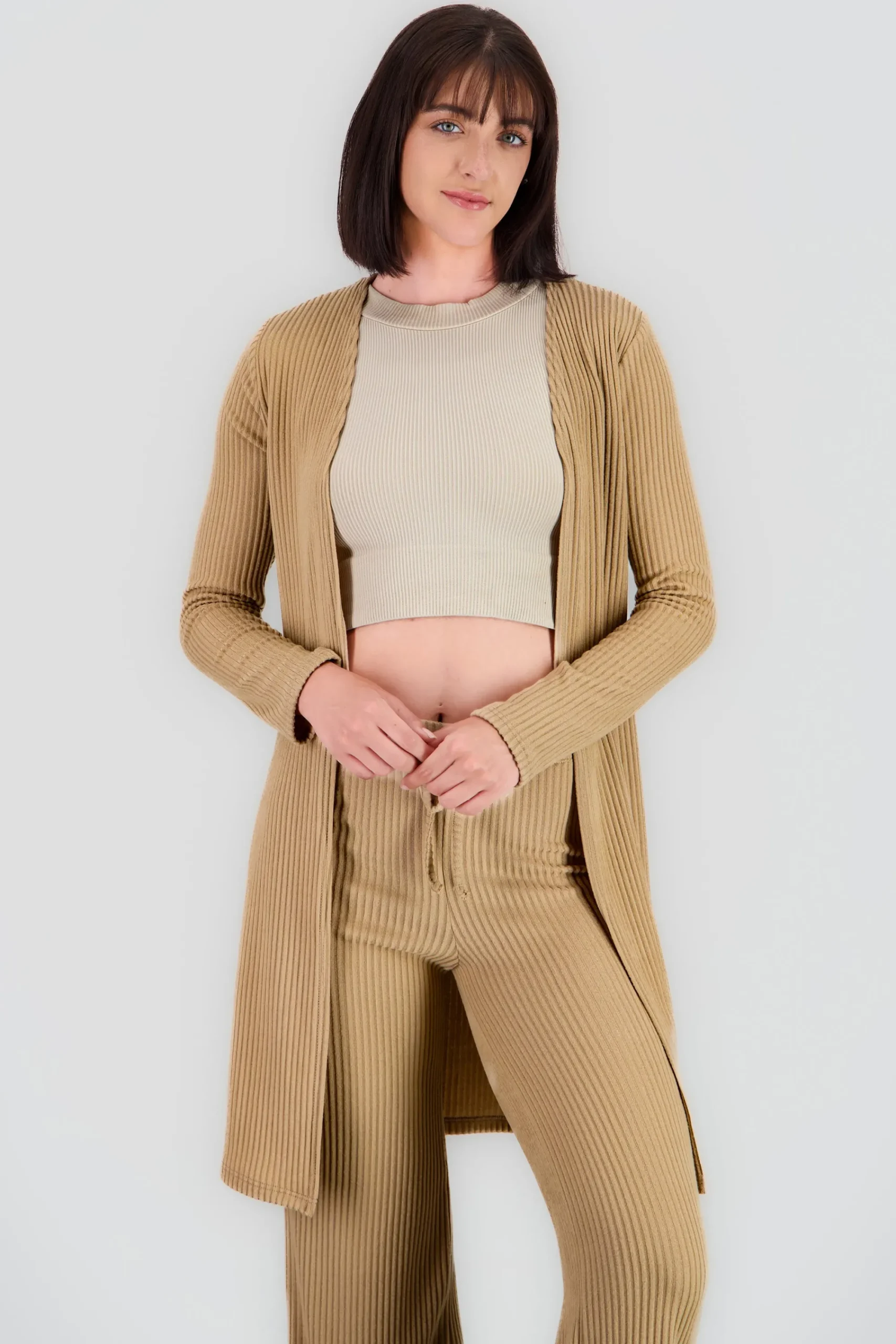 Shasa Soft Ribbed Long Sleeve Cardigan