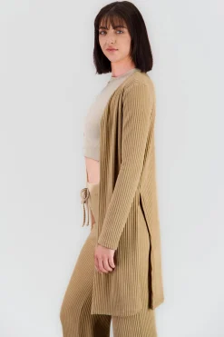 Shasa Soft Ribbed Long Sleeve Cardigan
