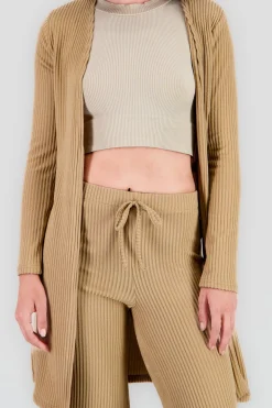 Shasa Soft Ribbed Long Sleeve Cardigan