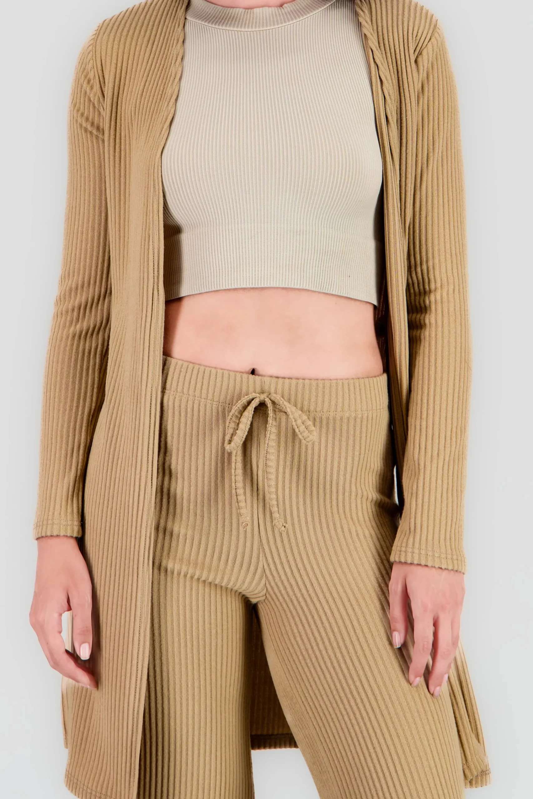 Shasa Soft Ribbed Long Sleeve Cardigan